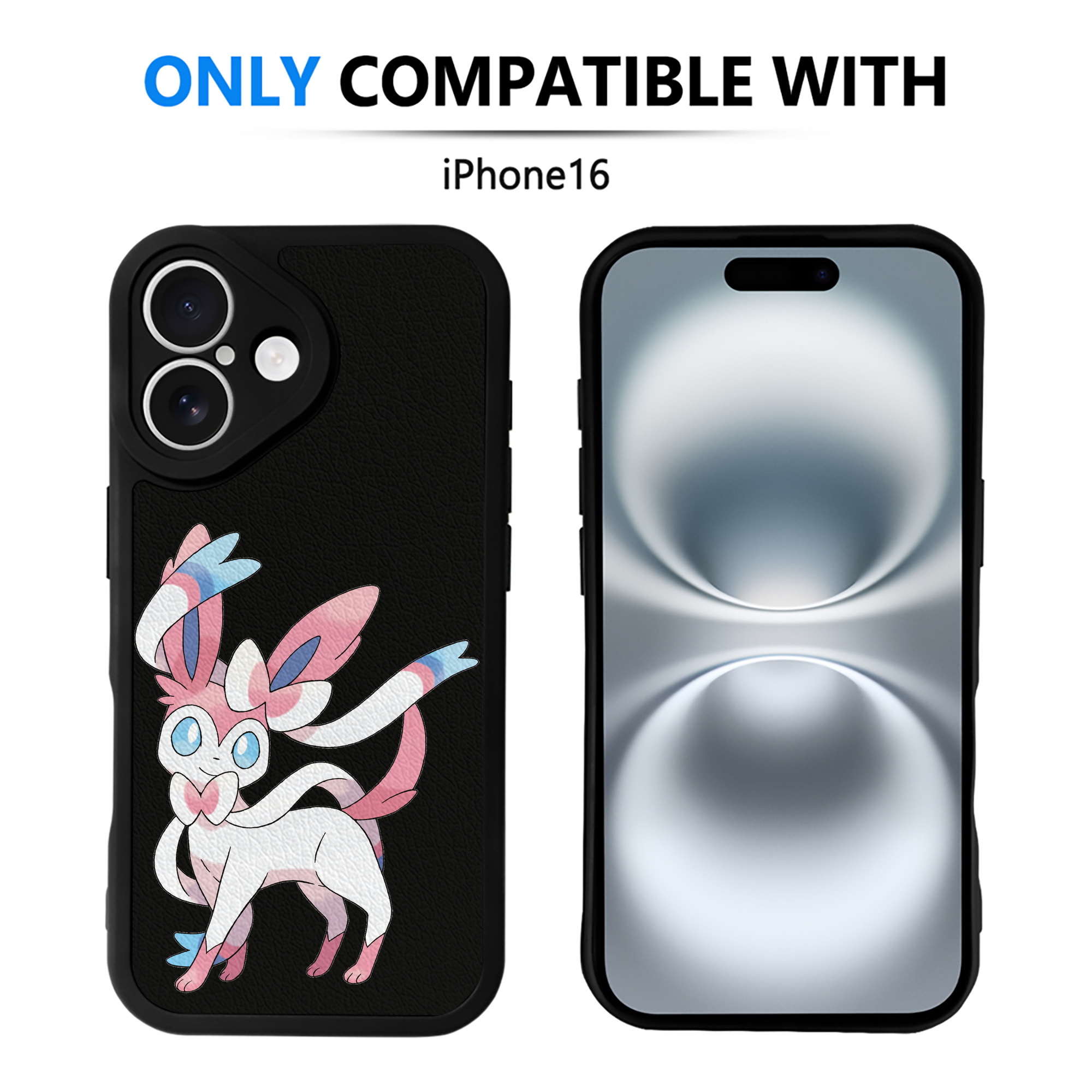 （画像用） ポケットモンスター Pokémon 【iPhone 16シリーズ対応】シリコンスマホケース（レザー調） 材質：シリコン